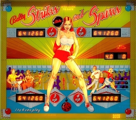 Bally Strikes and Spares Backglass